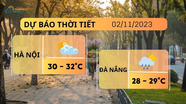 Dự báo thời tiết hôm nay 2/11: Hà Nội nắng nhẹ, Đà Nẵng & Tp.HCM hửng nắng